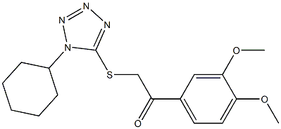 2-(1-cyclohexyltetrazol-5-yl)sulfanyl-1-(3,4-dimethoxyphenyl)ethanone Structure