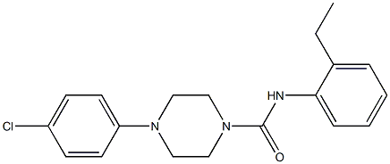 4-(4-chlorophenyl)-N-(2-ethylphenyl)piperazine-1-carboxamide 结构式