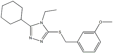 3-cyclohexyl-4-ethyl-5-[(3-methoxyphenyl)methylsulfanyl]-1,2,4-triazole Struktur