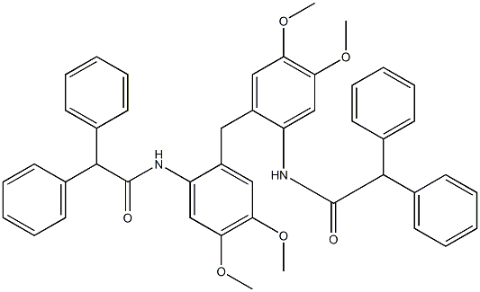 N-[2-[[2-[(2,2-diphenylacetyl)amino]-4,5-dimethoxyphenyl]methyl]-4,5-dimethoxyphenyl]-2,2-diphenylacetamide Struktur