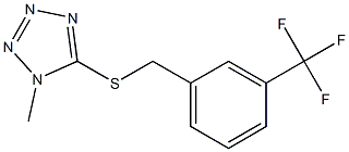 1-methyl-5-[[3-(trifluoromethyl)phenyl]methylsulfanyl]tetrazole,,结构式