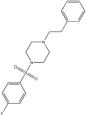 1-(4-fluorophenyl)sulfonyl-4-(2-phenylethyl)piperazine 结构式