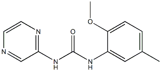 1-(2-methoxy-5-methylphenyl)-3-pyrazin-2-ylurea Struktur