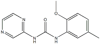 1-(2-methoxy-5-methylphenyl)-3-pyrazin-2-ylurea 化学構造式