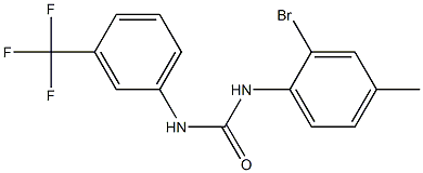 1-(2-bromo-4-methylphenyl)-3-[3-(trifluoromethyl)phenyl]urea,,结构式