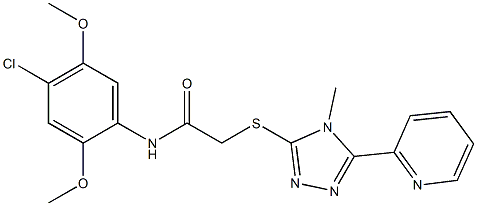 N-(4-chloro-2,5-dimethoxyphenyl)-2-[(4-methyl-5-pyridin-2-yl-1,2,4-triazol-3-yl)sulfanyl]acetamide Structure