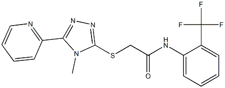 2-[(4-methyl-5-pyridin-2-yl-1,2,4-triazol-3-yl)sulfanyl]-N-[2-(trifluoromethyl)phenyl]acetamide 化学構造式