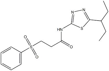 3-(benzenesulfonyl)-N-(5-pentan-3-yl-1,3,4-thiadiazol-2-yl)propanamide