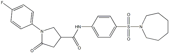 N-[4-(azepan-1-ylsulfonyl)phenyl]-1-(4-fluorophenyl)-5-oxopyrrolidine-3-carboxamide 化学構造式