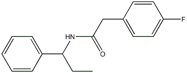 2-(4-fluorophenyl)-N-(1-phenylpropyl)acetamide 结构式