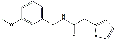 N-[1-(3-methoxyphenyl)ethyl]-2-thiophen-2-ylacetamide Struktur