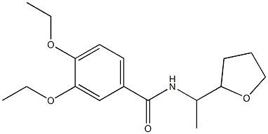 3,4-diethoxy-N-[1-(oxolan-2-yl)ethyl]benzamide,,结构式