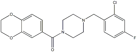 [4-[(2-chloro-4-fluorophenyl)methyl]piperazin-1-yl]-(2,3-dihydro-1,4-benzodioxin-6-yl)methanone Structure