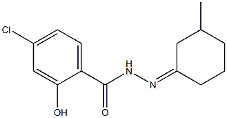 4-chloro-2-hydroxy-N-[(Z)-(3-methylcyclohexylidene)amino]benzamide 化学構造式