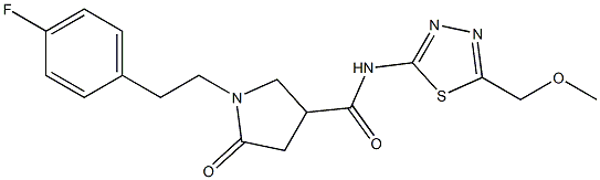 1-[2-(4-fluorophenyl)ethyl]-N-[5-(methoxymethyl)-1,3,4-thiadiazol-2-yl]-5-oxopyrrolidine-3-carboxamide Structure