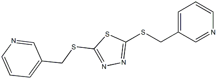 2,5-bis(pyridin-3-ylmethylsulfanyl)-1,3,4-thiadiazole Struktur