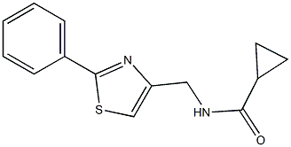 N-[(2-phenyl-1,3-thiazol-4-yl)methyl]cyclopropanecarboxamide 化学構造式