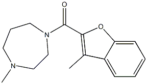(3-methyl-1-benzofuran-2-yl)-(4-methyl-1,4-diazepan-1-yl)methanone,,结构式