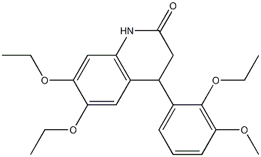 6,7-diethoxy-4-(2-ethoxy-3-methoxyphenyl)-3,4-dihydro-1H-quinolin-2-one 化学構造式