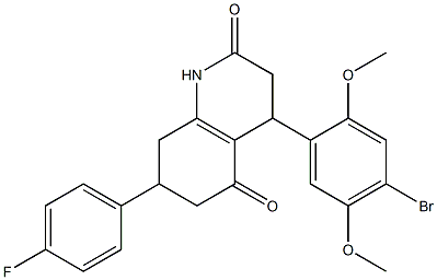 4-(4-bromo-2,5-dimethoxyphenyl)-7-(4-fluorophenyl)-1,3,4,6,7,8-hexahydroquinoline-2,5-dione Structure