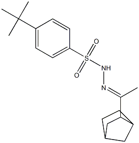 N-[(E)-1-(3-bicyclo[2.2.1]heptanyl)ethylideneamino]-4-tert-butylbenzenesulfonamide 化学構造式