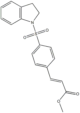 methyl (E)-3-[4-(2,3-dihydroindol-1-ylsulfonyl)phenyl]prop-2-enoate 化学構造式