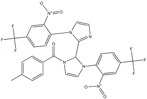 (4-methylphenyl)-[3-[2-nitro-4-(trifluoromethyl)phenyl]-2-[1-[2-nitro-4-(trifluoromethyl)phenyl]imidazol-2-yl]-2H-imidazol-1-yl]methanone Structure