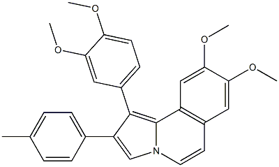 1-(3,4-dimethoxyphenyl)-8,9-dimethoxy-2-(4-methylphenyl)pyrrolo[2,1-a]isoquinoline 结构式