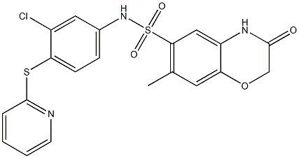 N-(3-chloro-4-pyridin-2-ylsulfanylphenyl)-7-methyl-3-oxo-4H-1,4-benzoxazine-6-sulfonamide Structure