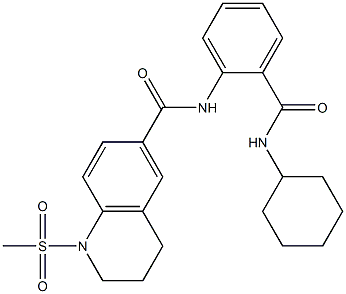N-[2-(cyclohexylcarbamoyl)phenyl]-1-methylsulfonyl-3,4-dihydro-2H-quinoline-6-carboxamide Struktur