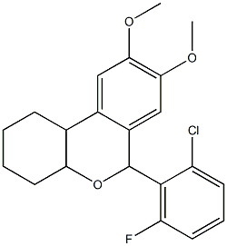 6-(2-chloro-6-fluorophenyl)-8,9-dimethoxy-2,3,4,4a,6,10b-hexahydro-1H-benzo[c]chromene Structure