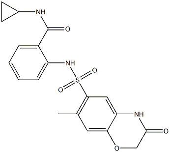 N-cyclopropyl-2-[(7-methyl-3-oxo-4H-1,4-benzoxazin-6-yl)sulfonylamino]benzamide Structure