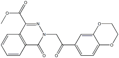 methyl 3-[2-(2,3-dihydro-1,4-benzodioxin-6-yl)-2-oxoethyl]-4-oxophthalazine-1-carboxylate,,结构式