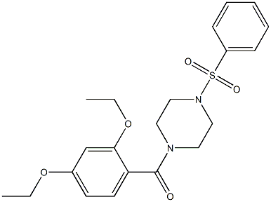 [4-(benzenesulfonyl)piperazin-1-yl]-(2,4-diethoxyphenyl)methanone 化学構造式