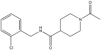 1-acetyl-N-[(2-chlorophenyl)methyl]piperidine-4-carboxamide 结构式