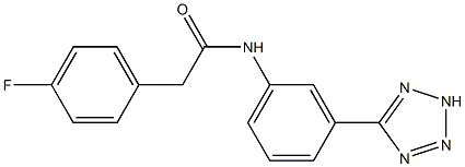 2-(4-fluorophenyl)-N-[3-(2H-tetrazol-5-yl)phenyl]acetamide 化学構造式