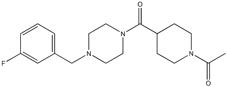1-[4-[4-[(3-fluorophenyl)methyl]piperazine-1-carbonyl]piperidin-1-yl]ethanone Struktur