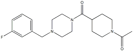 1-[4-[4-[(3-fluorophenyl)methyl]piperazine-1-carbonyl]piperidin-1-yl]ethanone 结构式