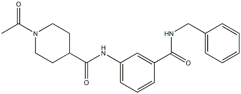 1-acetyl-N-[3-(benzylcarbamoyl)phenyl]piperidine-4-carboxamide Structure