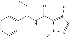 4-chloro-2-methyl-N-(1-phenylpropyl)pyrazole-3-carboxamide Structure