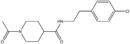 1-acetyl-N-[2-(4-chlorophenyl)ethyl]piperidine-4-carboxamide 化学構造式