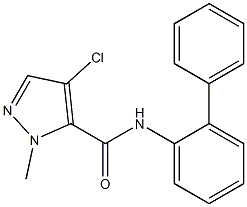 4-chloro-2-methyl-N-(2-phenylphenyl)pyrazole-3-carboxamide Struktur