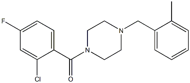 (2-chloro-4-fluorophenyl)-[4-[(2-methylphenyl)methyl]piperazin-1-yl]methanone Structure