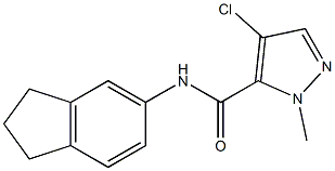 4-chloro-N-(2,3-dihydro-1H-inden-5-yl)-2-methylpyrazole-3-carboxamide Structure