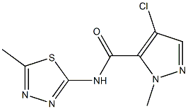 4-chloro-2-methyl-N-(5-methyl-1,3,4-thiadiazol-2-yl)pyrazole-3-carboxamide Structure