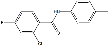 2-chloro-4-fluoro-N-(5-methylpyridin-2-yl)benzamide 结构式