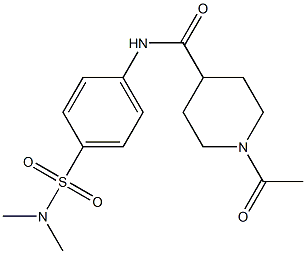1-acetyl-N-[4-(dimethylsulfamoyl)phenyl]piperidine-4-carboxamide Struktur