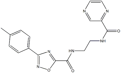 3-(4-methylphenyl)-N-[2-(pyrazine-2-carbonylamino)ethyl]-1,2,4-oxadiazole-5-carboxamide Structure