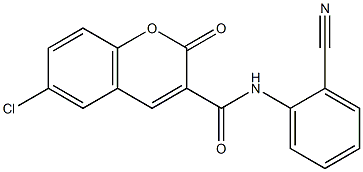 6-chloro-N-(2-cyanophenyl)-2-oxochromene-3-carboxamide 结构式