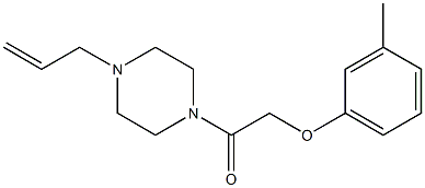 2-(3-methylphenoxy)-1-(4-prop-2-enylpiperazin-1-yl)ethanone 化学構造式